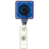 Square Retractable Badge Holders Translucent Blue